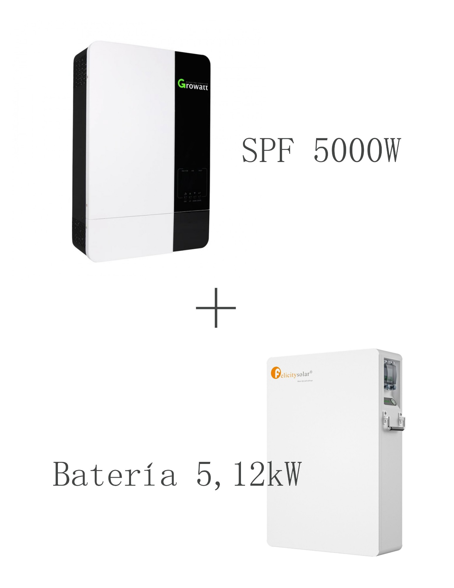 Kit inversor isolado Spf 5000w + bateria de lítio 48V 5,12 kW