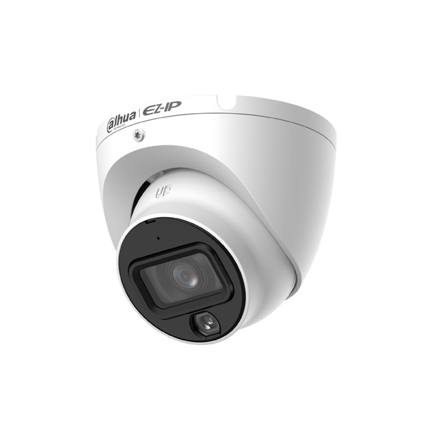 Câmera de vigilância IP Dome Dahua 2 Mpx com lente colorida de 2,8 mm com microfone