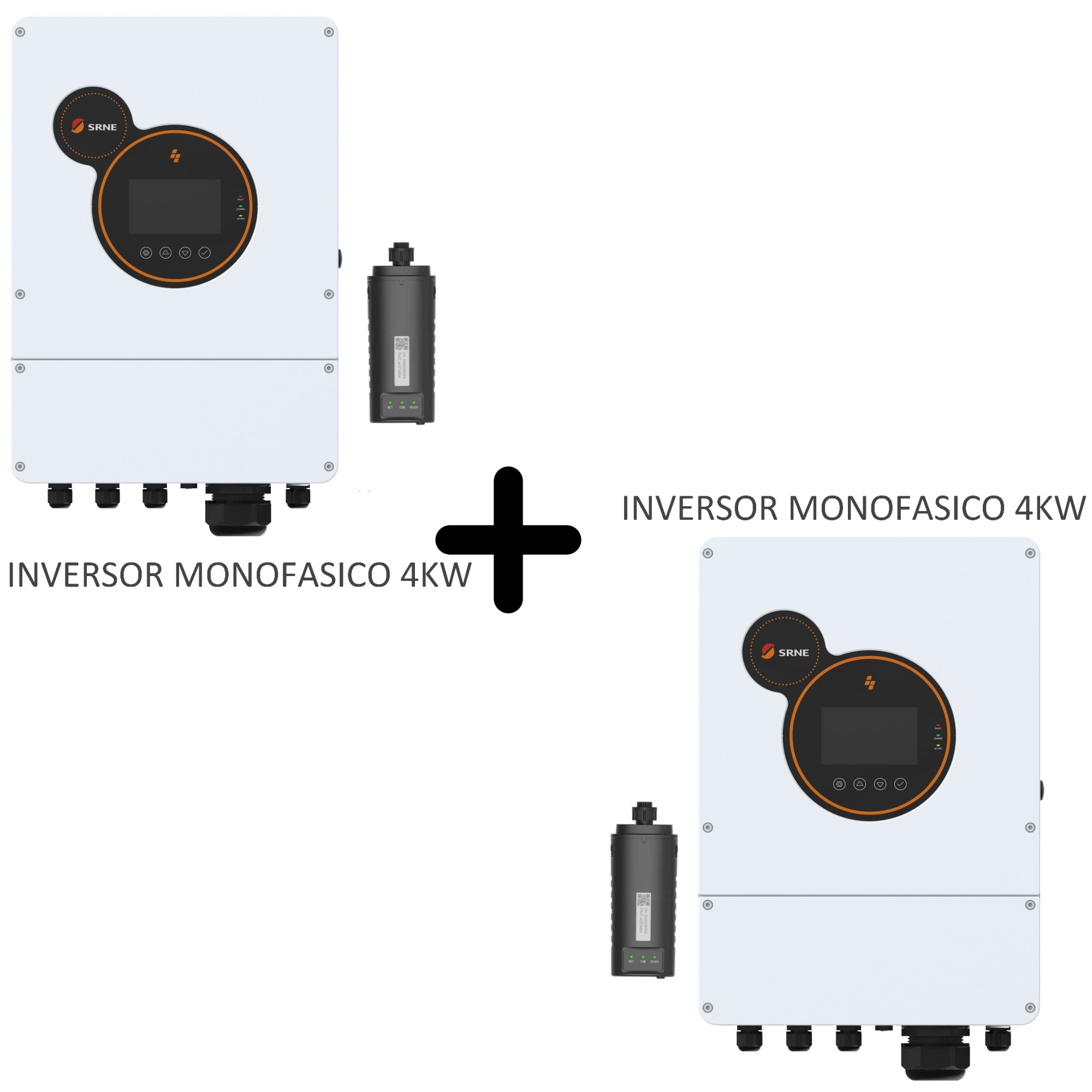 Kit inversor híbrido paralelo monofásico de 8kW