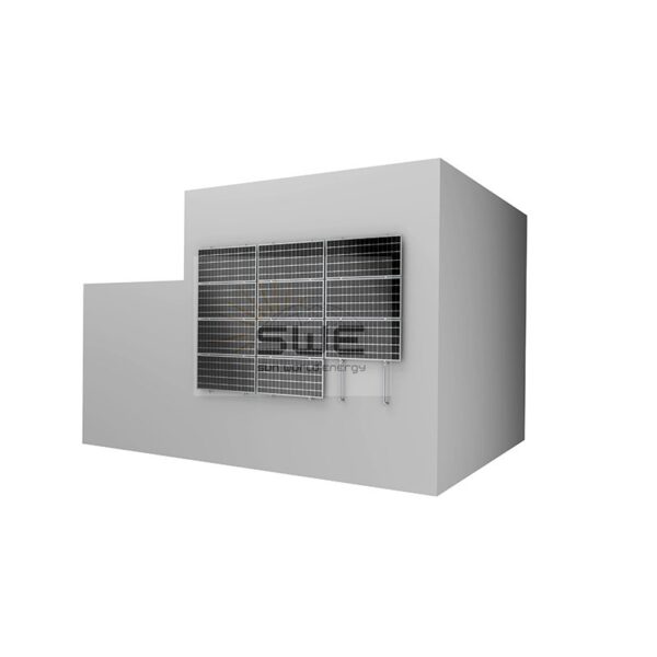 Estrutura Fotovoltaica de Fachada Plana Para Painéis Na Horizontal - 3 Paineis